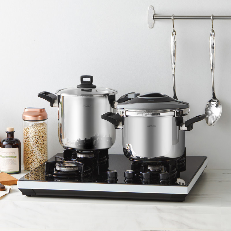 ست قابلمه و زود پز کاراجا مدل 153.03.08.2689 گنجایش 6 و 8 لیتر