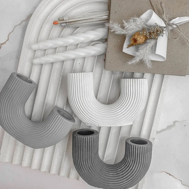 شمعدان سنگی مدل دو قلو هومسام