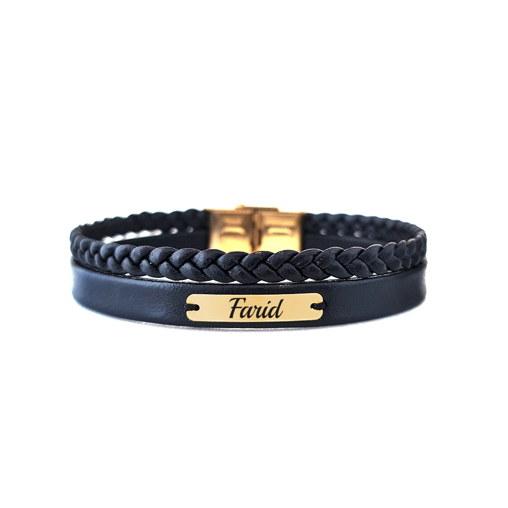 دستبند طلا 18 عیار مردانه لیردا مدل اسم فرید کد ZXC 291