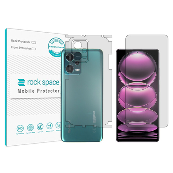 محافظ صفحه نمایش شفاف راک اسپیس مدل HyGEL مناسب برای گوشی موبایل شیائومی Redmi Note12 5G  به همراه محافظ پشت