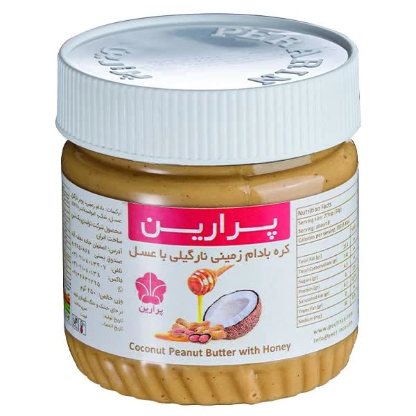 کره بادام زمینی نارگیلی با عسل پرارین - 250 گرم