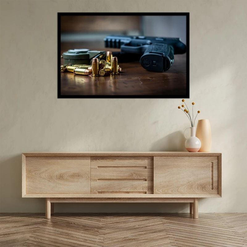 تابلو بکلیت طرح فشنگ و گلوله تفنگ  مدل B-bu2707