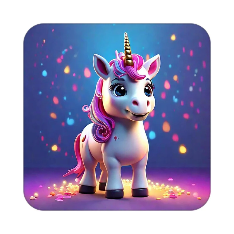 زیر لیوانی کاکتی طرح اسب تک شاخ و یونیکورن مدل mp30785