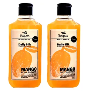 شامپو بدن سوپکس مدل DAILY SILK با رایحه انبه مناسب برای انواع پوست حجم 400 میلی لیتر بسته 2 عددی