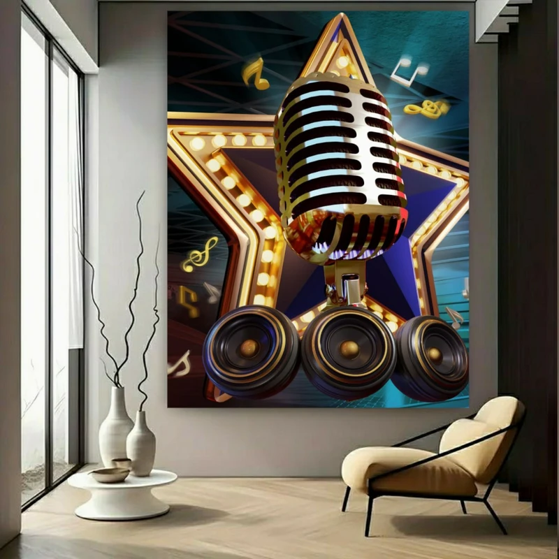 پوستر پارچه ای طرح مخمل استیج مدل خوانندگی کد FP1056684