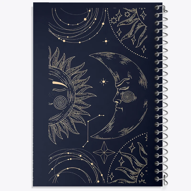 دفتر شطرنجی 50 برگ خندالو طرح ماه و خورشید کد N4475