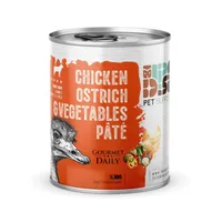 کنسرو غذای سگ دی پی اس مدل پته طعم مرغ و شترمرغ و سبزیجات وزن ۸۰۰ گرم