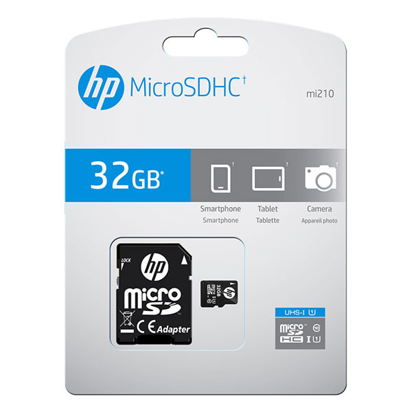 کارت حافظه microSD اچ پی مدل mi210 کلاس 10 استاندارد UHS-I سرعت 80MBps ظرفیت 32 گیگابایت به همراه آداپتور SD