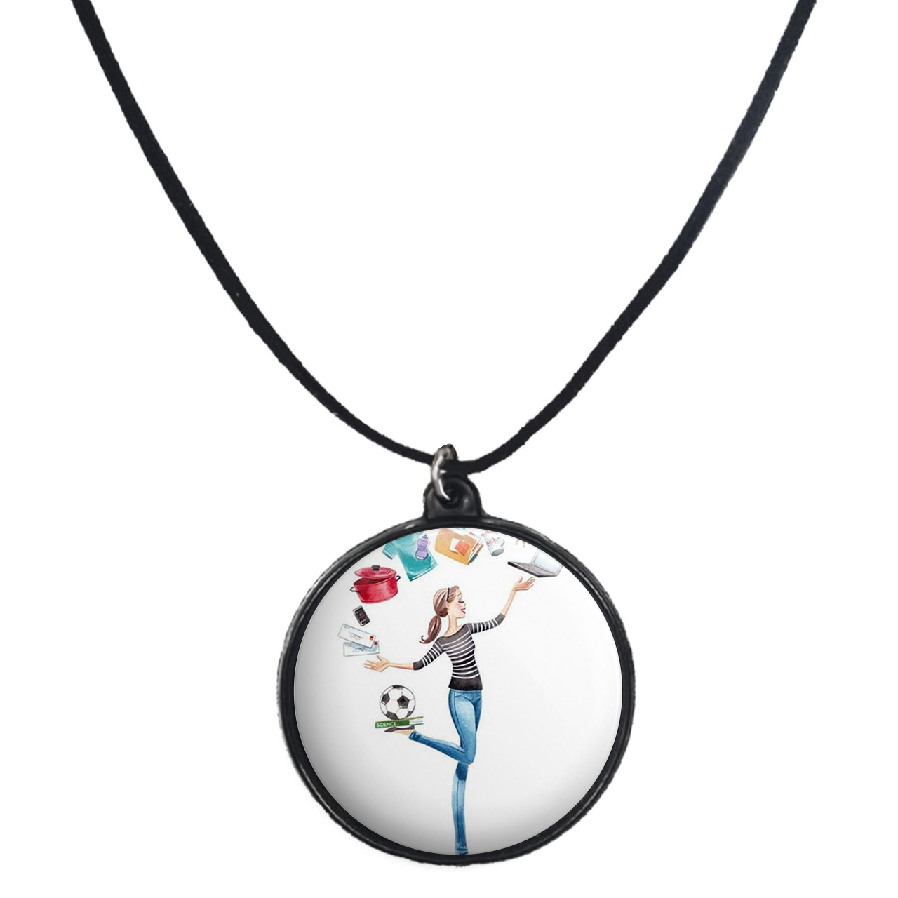 گردنبند پرمانه طرح دخترونه کد pmb.4663 مدل دو طرفه