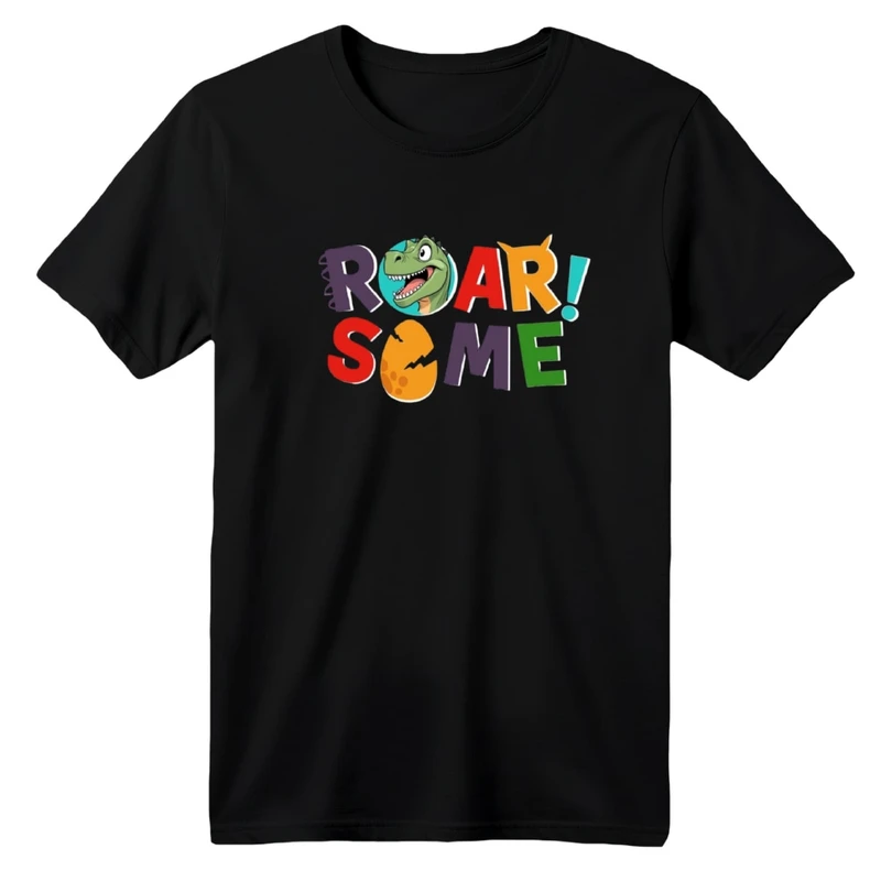 تی شرت آستین کوتاه یقه گرد بچگانه مدل تخم دایناسور