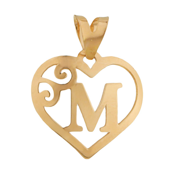 آویز گردنبند طلا 18 عیار زنانه مایا ماهک مدل MM1474 حرف لاتین M و قلب