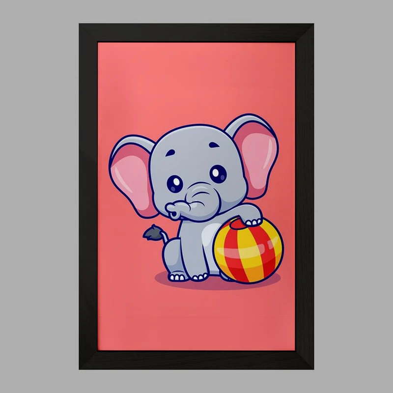 تابلو خندالو مدل حیوانات بامزه فیل کد 29727