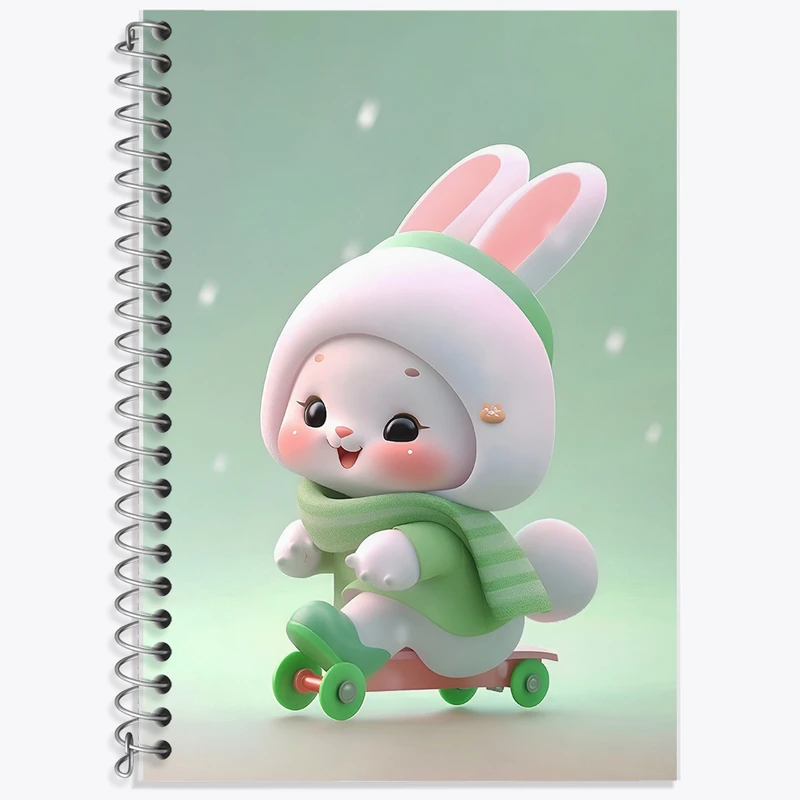 دفتر زبان 50 برگ خندالو مدل دو خط طرح خرگوش کیوت کد F5692