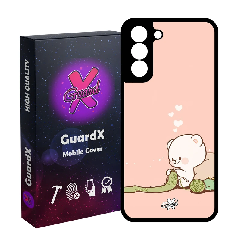 کاور گارد ایکس طرح خرس 2 مدل Glass10489 مناسب برای گوشی موبایل سامسونگ Galaxy S21 FE