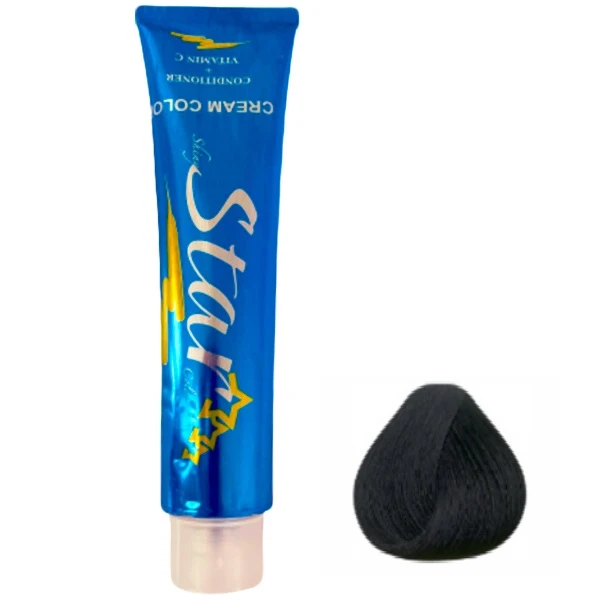 رنگ مو استار  مدل  NATURAL  شماره 1 حجم  120 میلی لیتر  رنگ مشکی