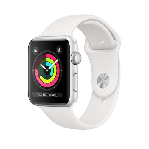 ساعت هوشمند اپل مدل 42mm Aluminum Case with White Sport Silicon Band