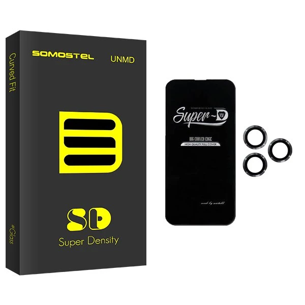 محافظ صفحه نمایش سوماستل مدل SD SuperD مناسب برای گوشی موبایل اپل iPhone 13 Pro Max  به همراه محافظ لنز گوشی