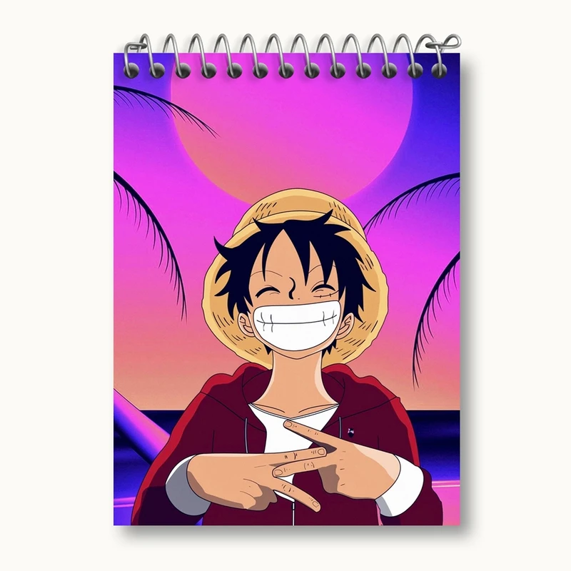 دفتر یادداشت 50 برگ خندالو مدل لوفی انیمه وان پیس One Piece کد 10529