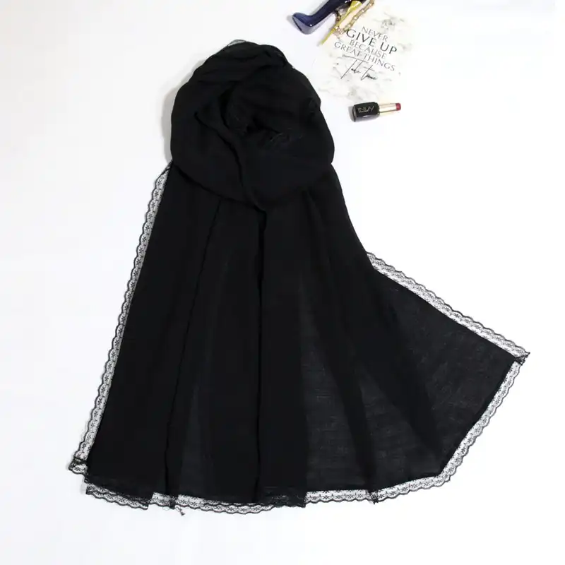 شال زنانه مدل نخی ساده وال اسلپ جدید دور دانتل کد 9030