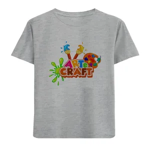 تی شرت آستین کوتاه دخترانه مدل قلم وپالت D80