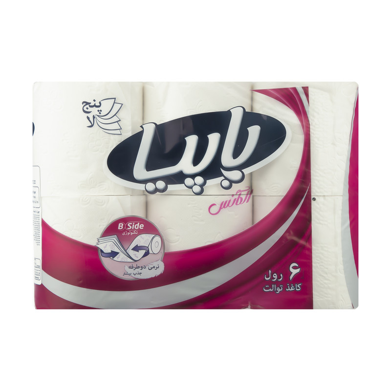 دستمال توالت پاپیا بسته 6 عددی