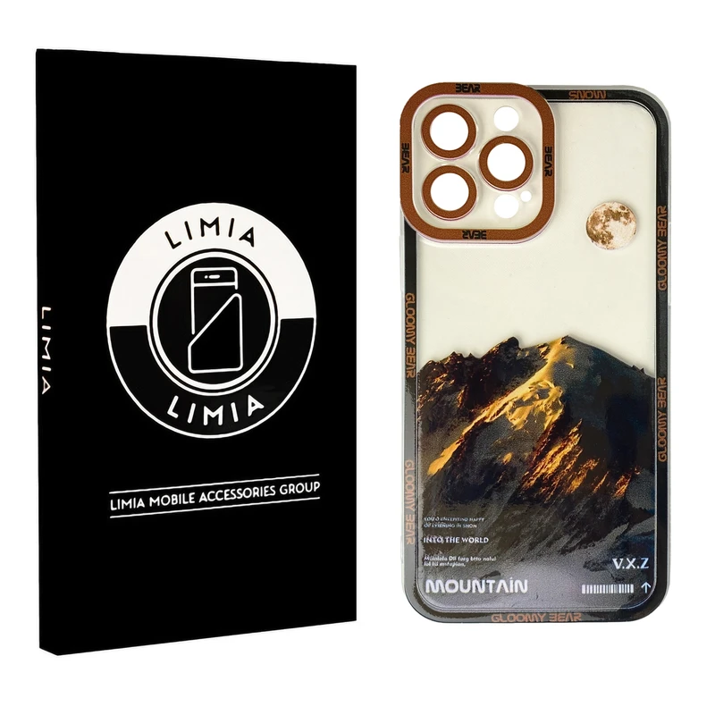 کاور لیمیا مدل فانتزی لنزدار ژله ای طرح کوهستانی کد 318 مناسب برای گوشی موبایل اپل Iphone 13 Pro
