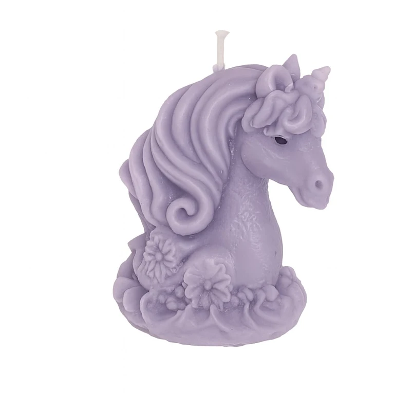 شمع دست‌ساز بدون‌بو مدل اسب تک شاخ زمان اتمام 3 ساعت