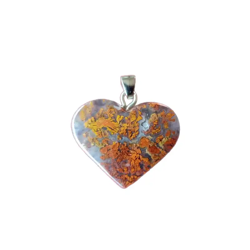 آویز گردنبند زنانه مدل  عقیق شجر طرح قلب کدB17