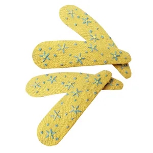 گیره مو دخترانه مدل تق تقی گلدوزی شده HT - 0020 مجموعه چهار عددی