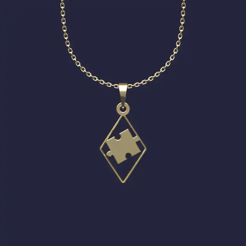 گردنبند طلا 18 عیار زنانه مدوپد مدل پازل کد KK2-1-1030