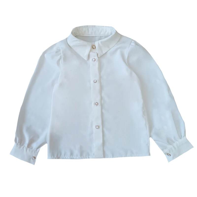 شومیز آستین بلند دخترانه مدل دکمه مرواریدی