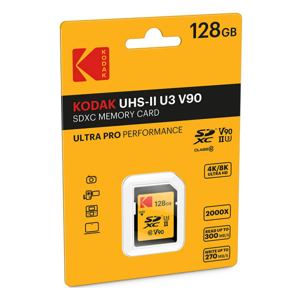 کارت حافظه SDXC کداک مدل V30 کلاس 10 استاندارد UHS-I U3 سرعت 100mbps ظرفیت 128 گیگابایت