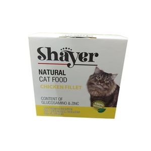 کنسرو غذای گربه بالغ شایر مدل گوشت و مرغ وزن 110 گرم