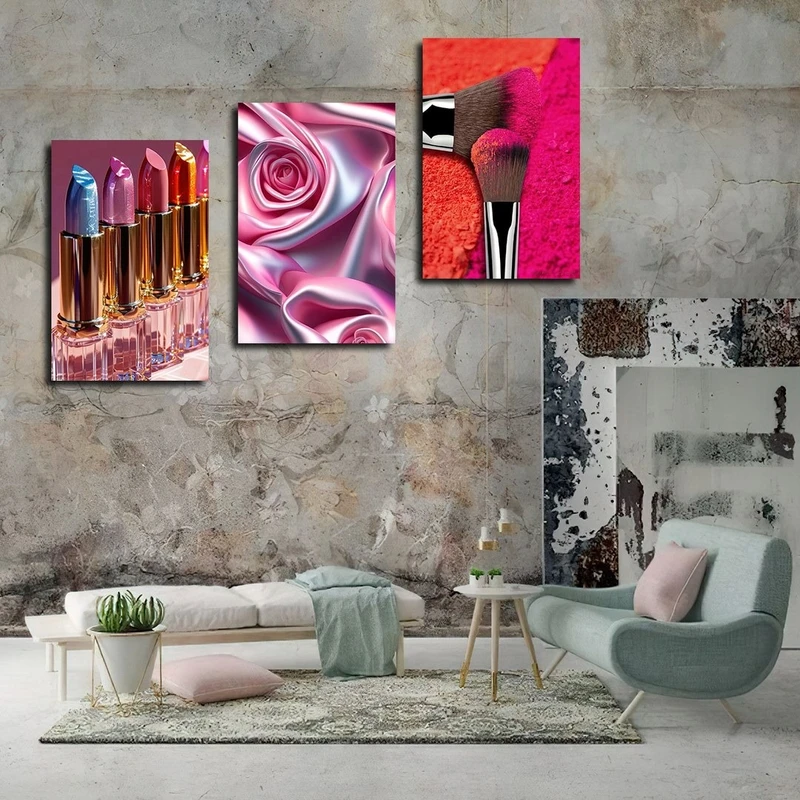تابلو شاسی بکلیت طرح سالن زیبایی و لوازم آرایشی مدل SH-2840 مجموعه 3 عددی