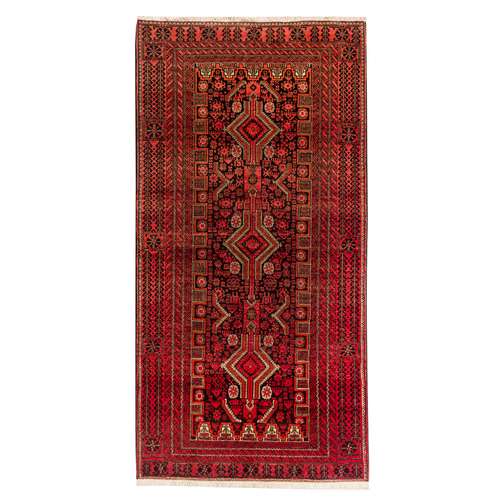 فرش دستبافت دو و نیم متری مدل نقشه بلوچ  کد 34.2804