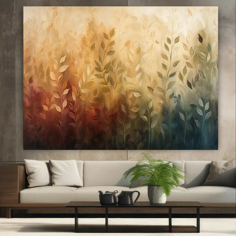 پوستر طرح مخمل نقاشی انتزاعی مدل جنگل کد BK23765