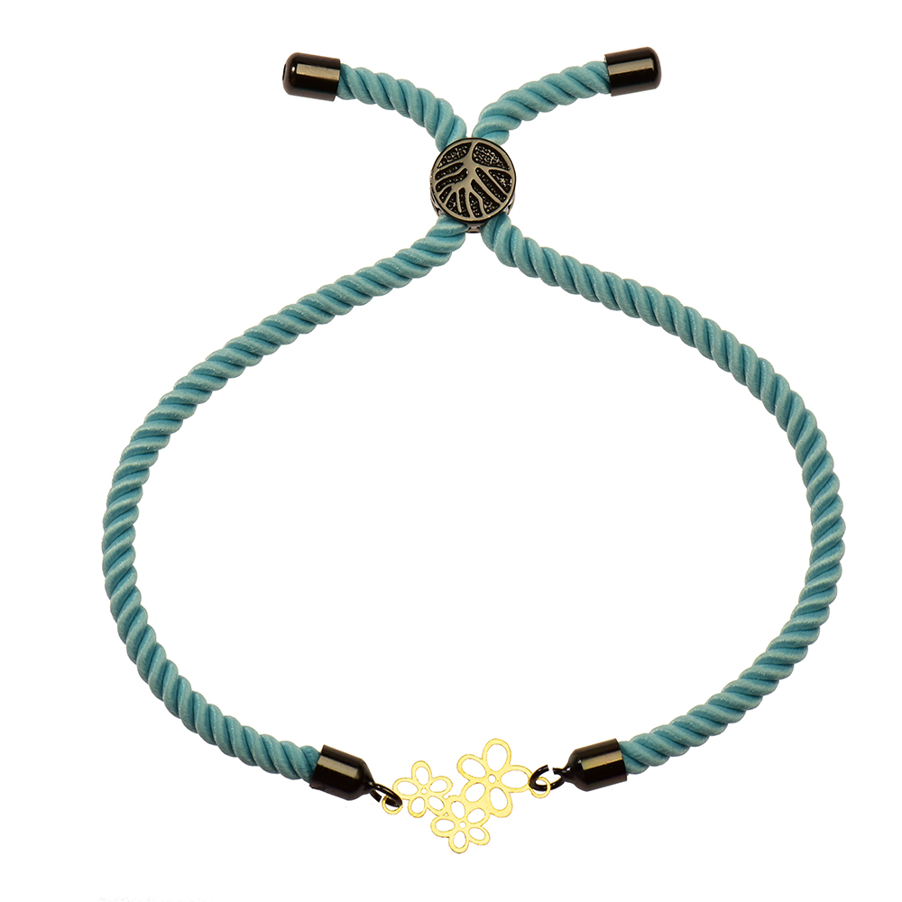 دستبند طلا 18 عیار دخترانه کرابو طرح سه گل مدل Krd1093