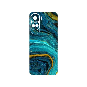 MAHOOT Turquoise marblewith golden streaks Cover Sticker for Honor 90 Lite