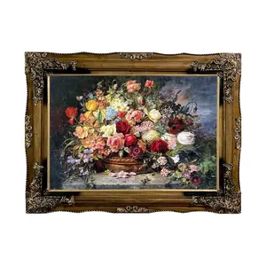 تابلو فرش ماشینی مدل گلدان گل کد 8904