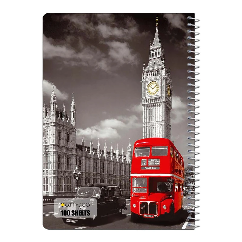 دفتر شطرنجی 100 برگ سیمی کارنیکا طرح لندن London کد 60631