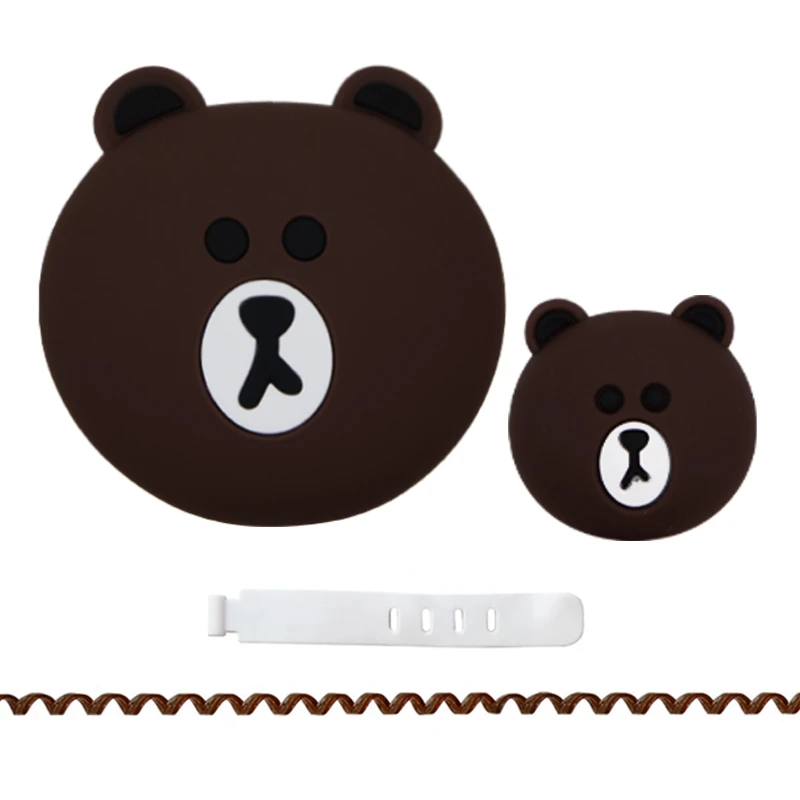 محافظ کابل وال کیس طرح Teddy به همراه محافظ شارژر دیواری مجموعه 4 عددی
