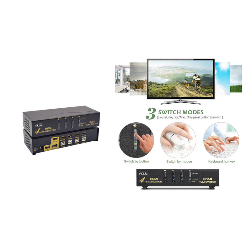 سوییچ 4 پورت HDMI KVM کی نت پلاس مدل KP-H624 3
