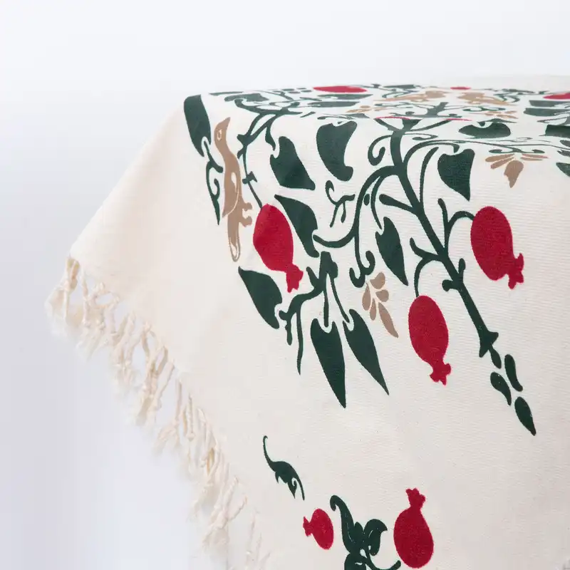 رومیزی چاپ دستی گدار مدل درخت انار