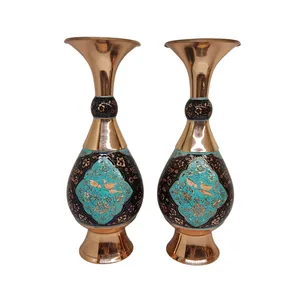 گلدان مسی مدل الماس تراش کد 20  بسته 2 عددی
