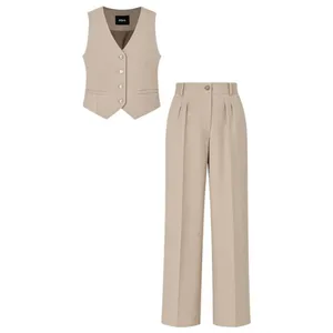 ست جلیقه و شلوار زنانه مدل کلاسیک کرپ کجراه