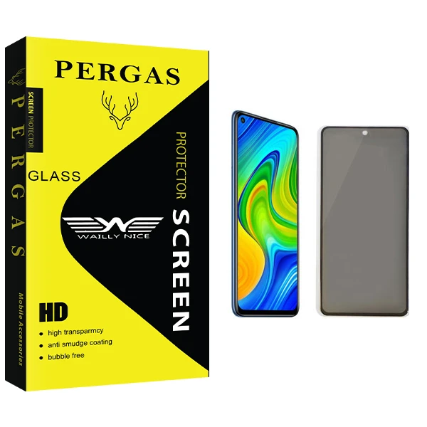 محافظ صفحه نمایش حریم شخصی وایلی نایس مدل Pergas Glass مناسب برای گوشی موبایل شیائومی Redmi Note 9s