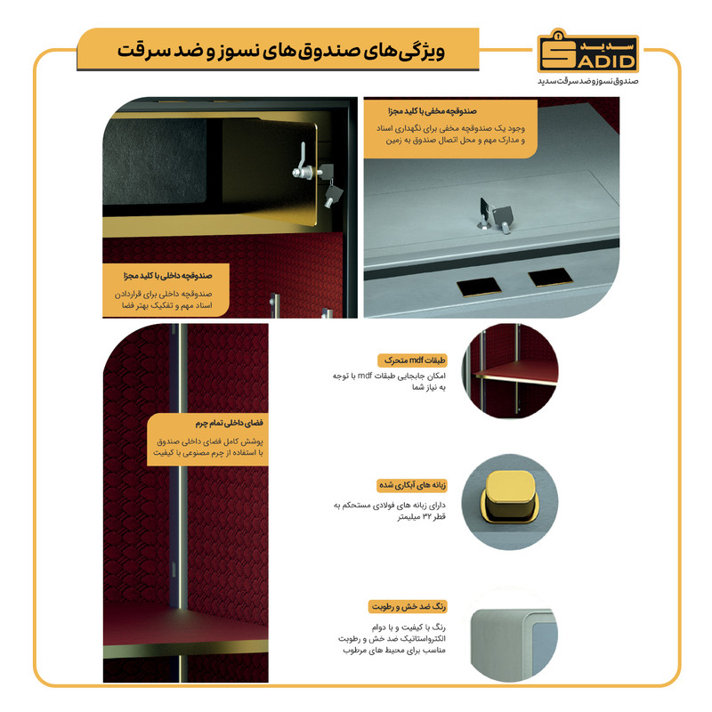 گاوصندوق الکترونیکی سدید مدل 800LE