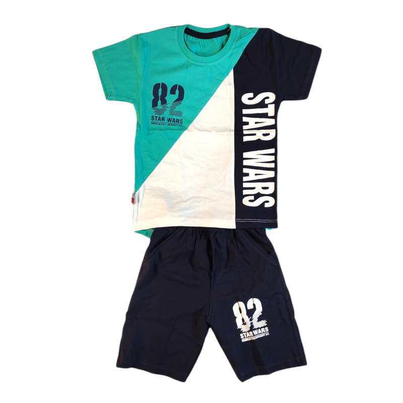 ست تی شرت و شلوارک پسرانه مدل B104g