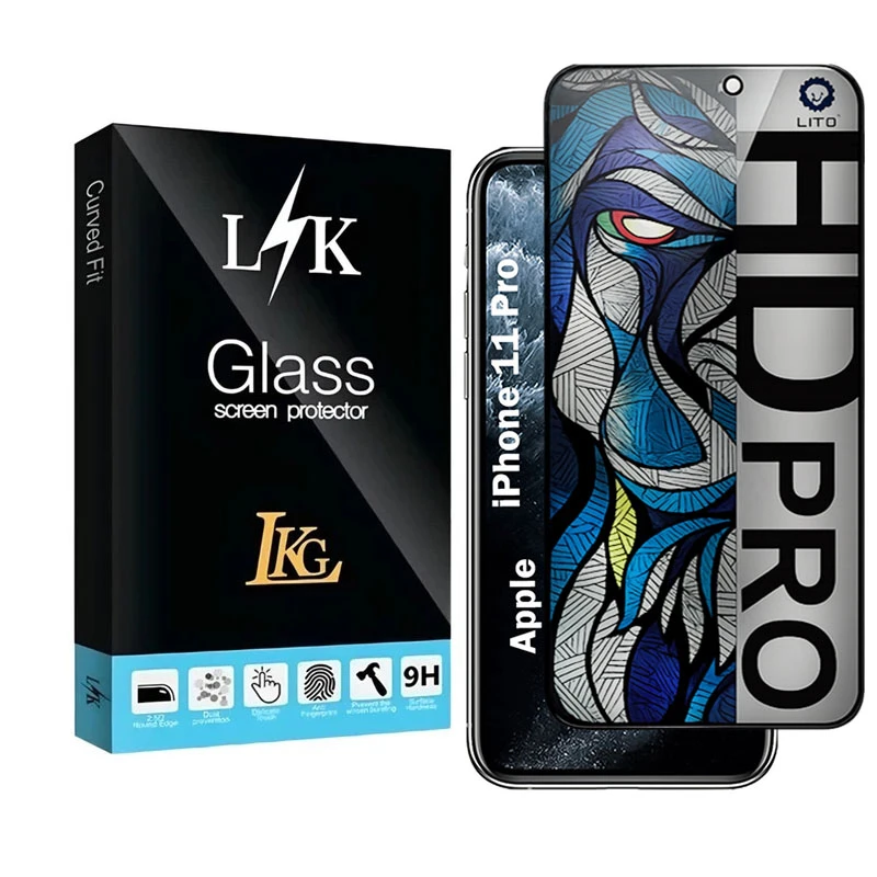 محافظ صفحه نمایش شیشه ای حریم شخصی ال کا جی مدل LIHD-LK مناسب برای گوشی موبایل اپل iPhone 11 Pro