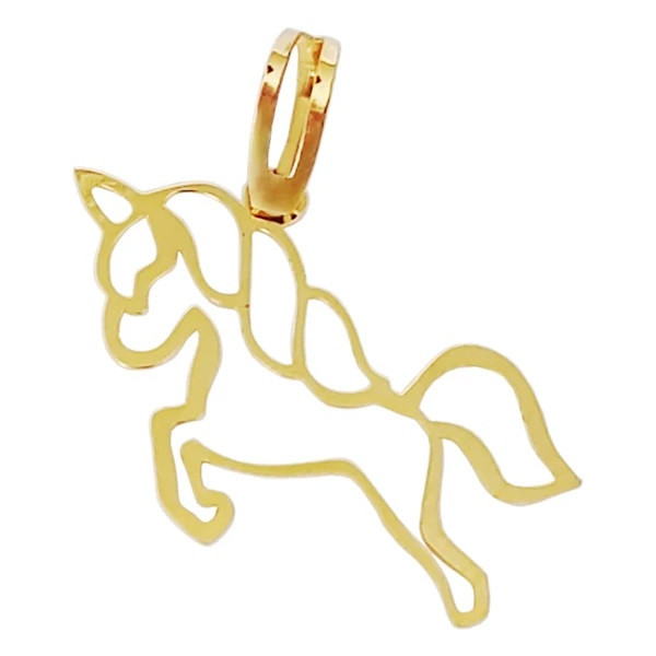 آویز گردنبند طلا 18 عیار زنانه وی وی گلد گالری طرح اسب تک شاخ